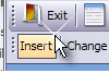 The Insert button on the Project toolbar The Insert button on the Project toolbar